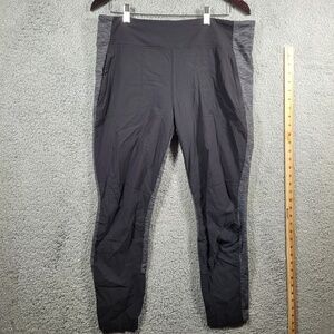 Athleta Womens Heather Gray Black Highline Hybrid Ankle Tight Legging 14‎